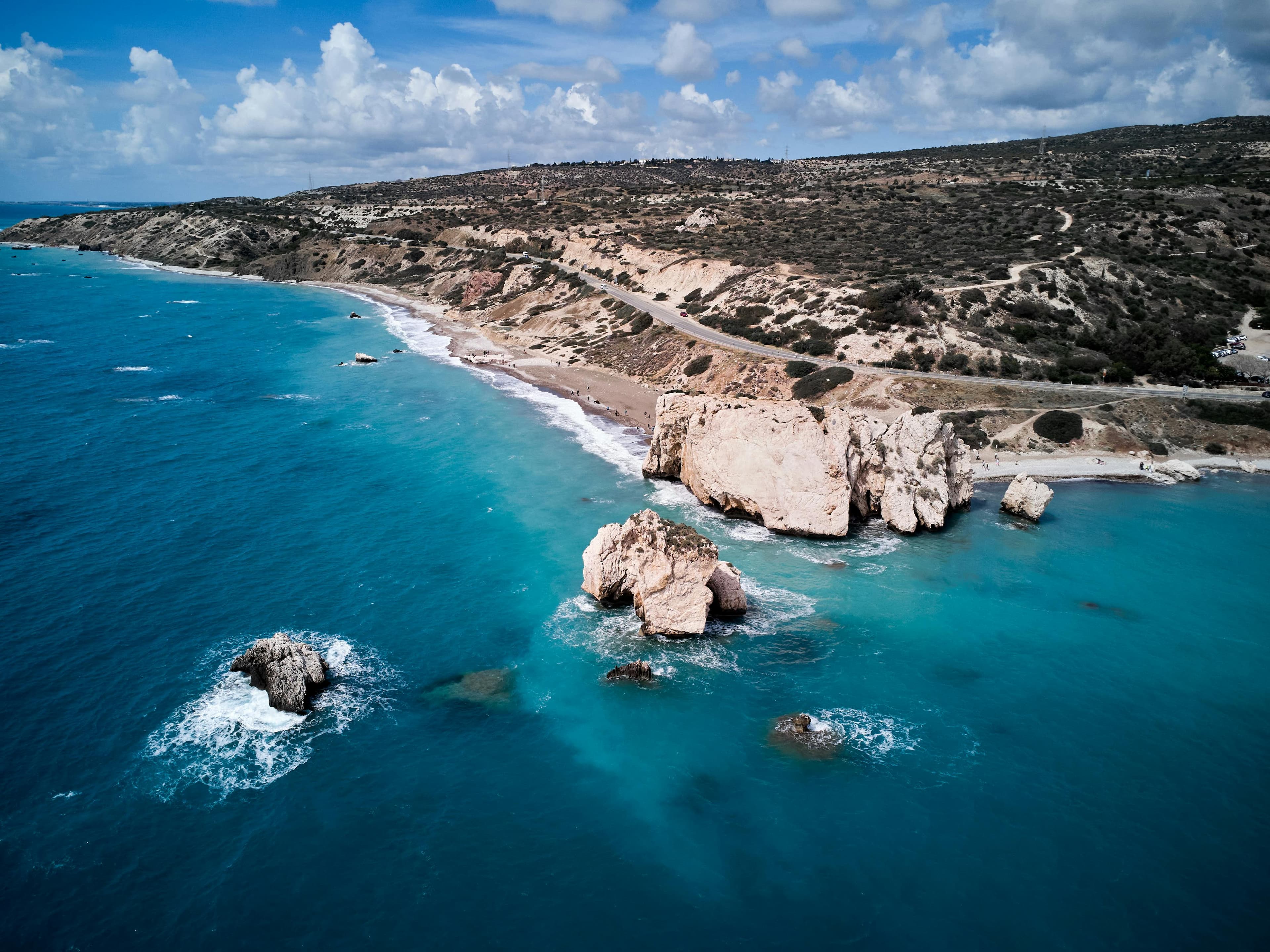 Intimate beach wedding ceremony on a Cyprus shoreline